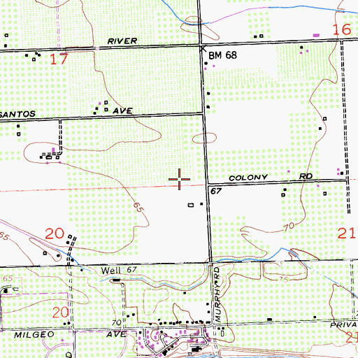 Topographic Map of Colony Oak Elementary School, CA