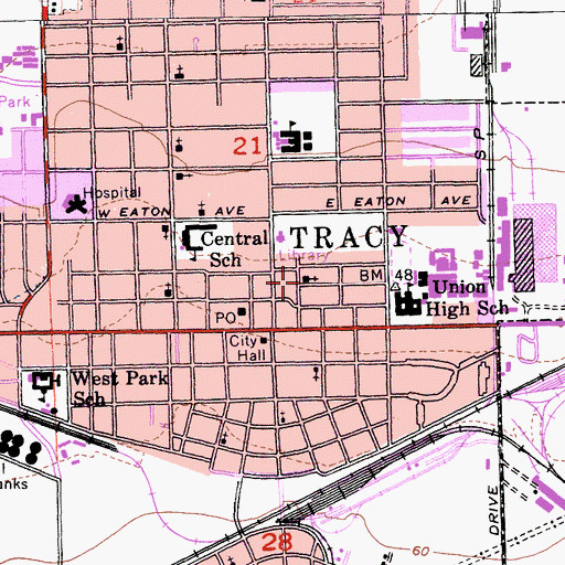 Topographic Map of First Presbyterian Church, CA