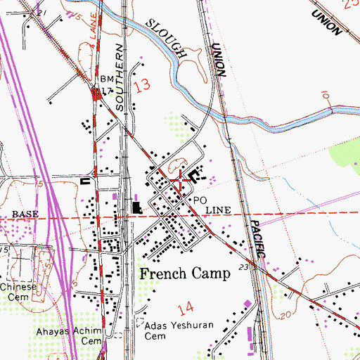 Topographic Map of French Camp Elementary School, CA