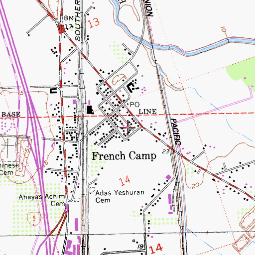Topographic Map of French Camp Mission of the Good Shepherd, CA