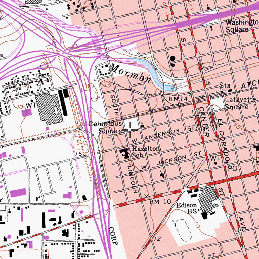 Topographic Map of Greater Faith Missionary Baptist Church, CA