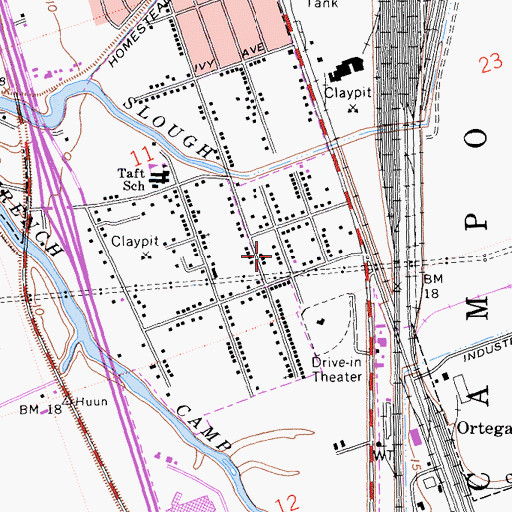 Topographic Map of Greater Friendship Baptist Church, CA