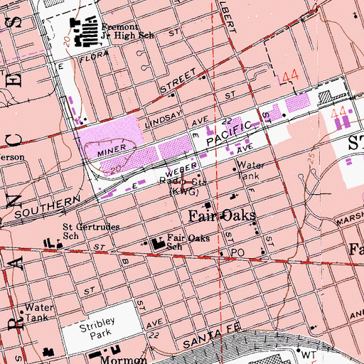 Topographic Map of Greater Love Church of God in Christ, CA