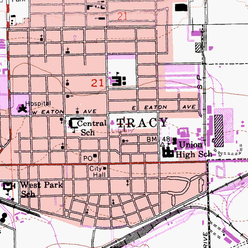 Topographic Map of Lincoln Park, CA