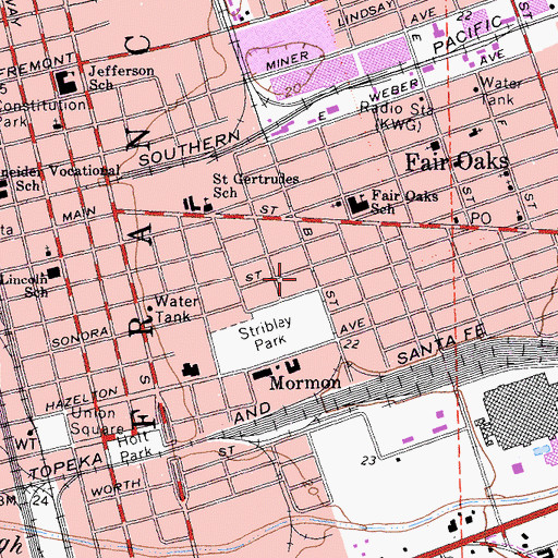 Topographic Map of Munford School (historical), CA