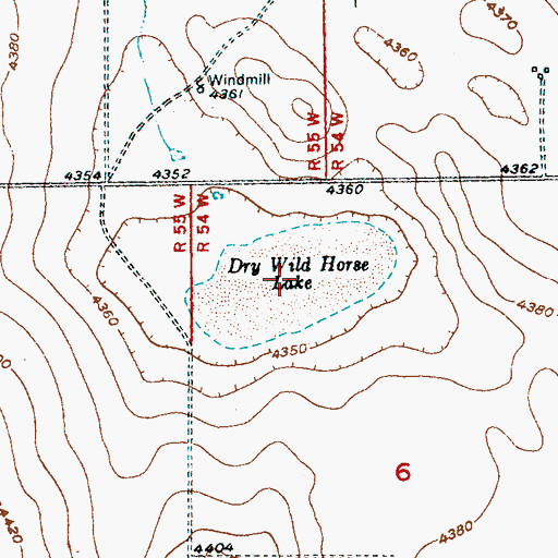 Topographic Map of Dry Wild Horse Lake, CO