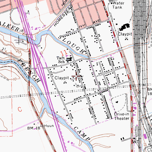 Topographic Map of Saint Lukes Missionary Baptist Church, CA