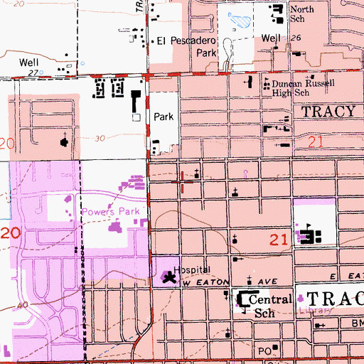 Topographic Map of Saint Marks Episcopal Church, CA