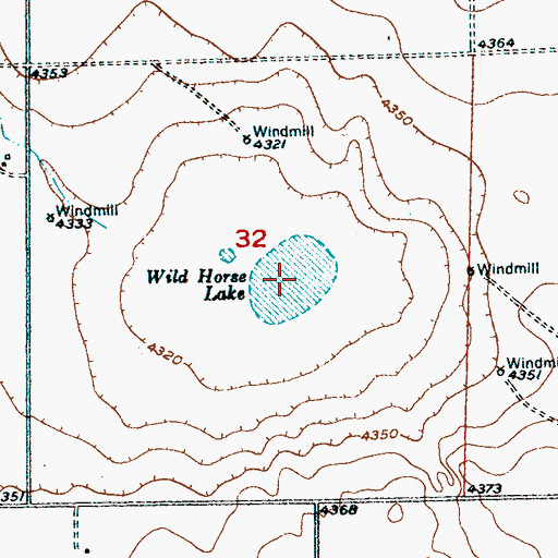 Topographic Map of Wild Horse Lake, CO