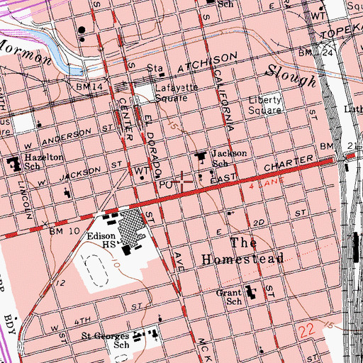 Topographic Map of Saint Marks United Methodist Church, CA