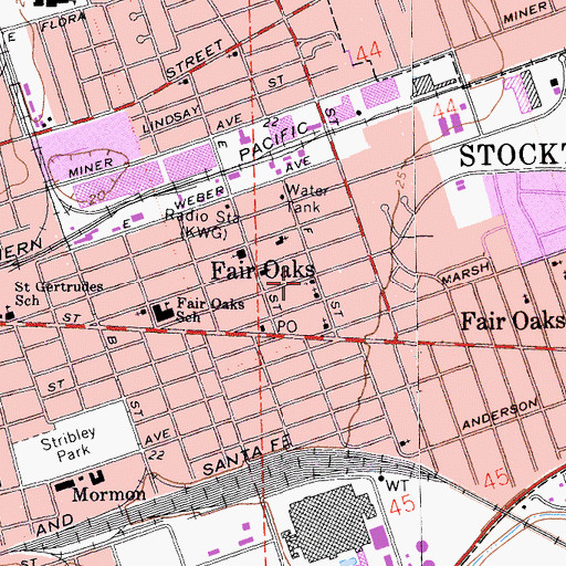Topographic Map of Saint Matthew Christian Methodist Episcopal Church, CA