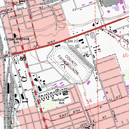 Topographic Map of San Joaquin County Fairgrounds, CA