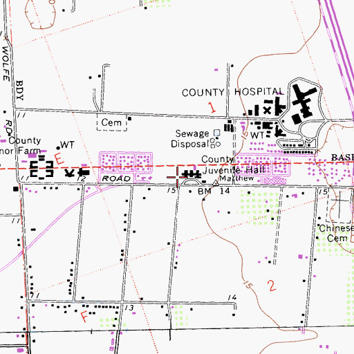 Topographic Map of San Joaquin County Juvenile Hall Community School, CA