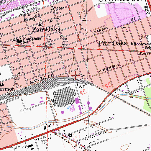 Topographic Map of Stockton Gospel Tabernacle, CA
