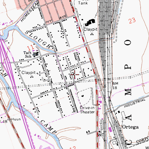 Topographic Map of Trinity Chapel Church of God in Christ, CA