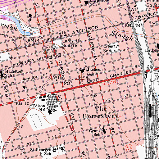 Topographic Map of Unity Memorial Church of God in Christ, CA