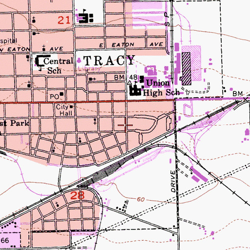 Topographic Map of Wainwright Village, CA