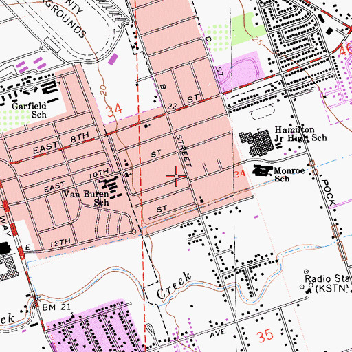 Topographic Map of Evangelist Church of God in Christ, CA