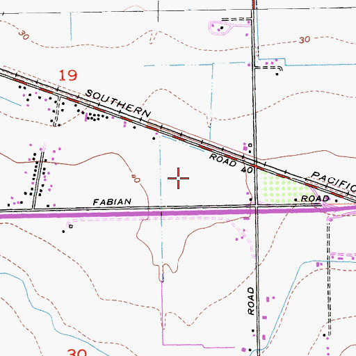 Topographic Map of Fabian Park, CA
