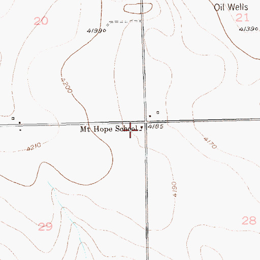 Topographic Map of Mount Hope School, CO