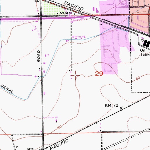 Topographic Map of Louis J Villalovoz Elementary School, CA
