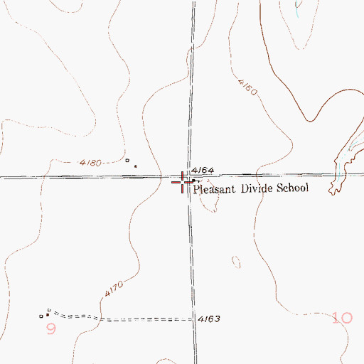 Topographic Map of Pleasant Divide School, CO