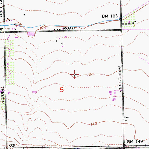 Topographic Map of Monticello School, CA