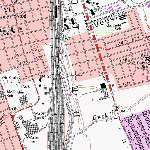 Topographic Map of Mount Calvary Baptist Church, CA