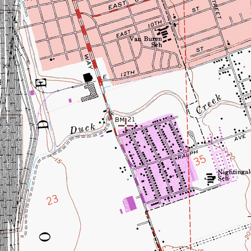Topographic Map of New Hope Church of God in Christ, CA