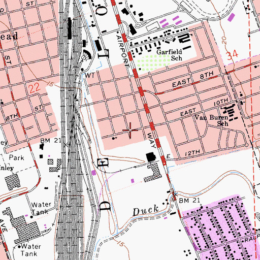 Topographic Map of New Spirit Missionary Baptist Church, CA