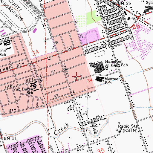 Topographic Map of Pearly Gate Church of God in Christ, CA