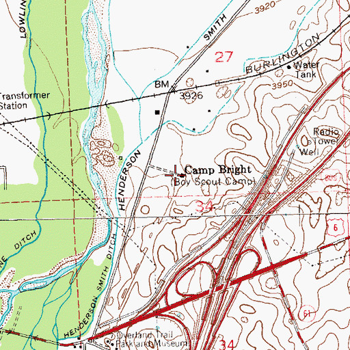 Topographic Map of Camp Bright, CO