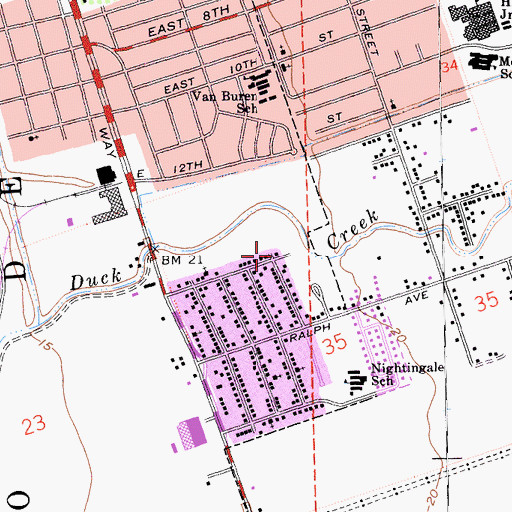 Topographic Map of Saint Paul Baptist Church, CA