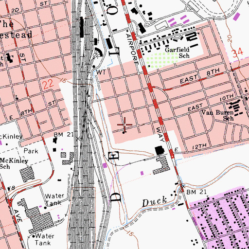 Topographic Map of The White Rose Church of God in Christ, CA