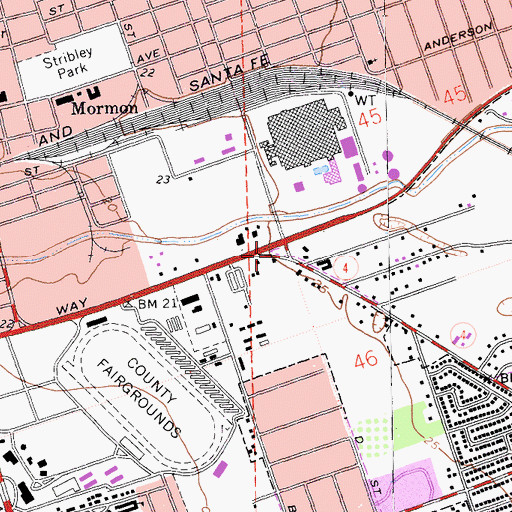 Topographic Map of Voicing the Word of Faith Christian Center, CA