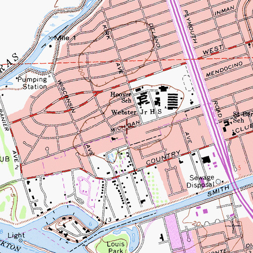 Topographic Map of Bethany Community Church, CA