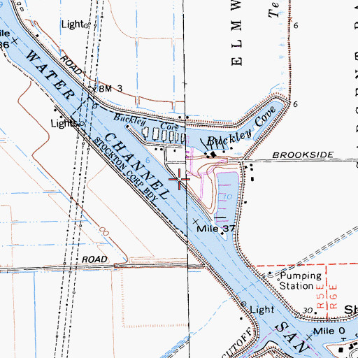 Topographic Map of Buckley Cove Park, CA
