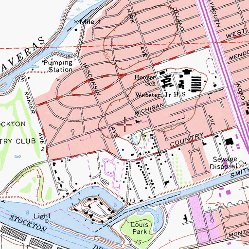 Topographic Map of Michigan Heights Baptist Church, CA