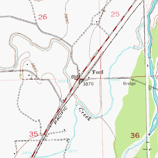 Topographic Map of Ford, CO