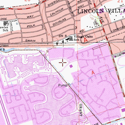 Topographic Map of Quail Lakes Baptist Church, CA