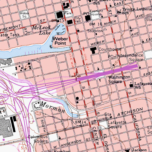Topographic Map of Reyes Park, CA