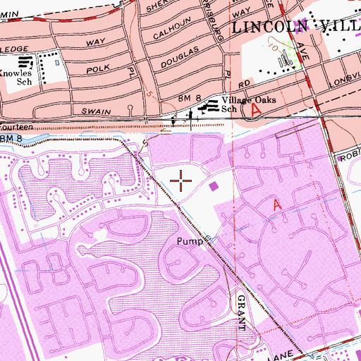 Topographic Map of Brookside Christian High School, CA
