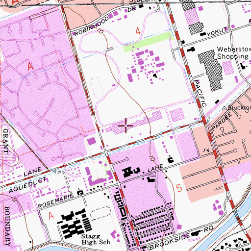 Topographic Map of College Square Shopping Center, CA