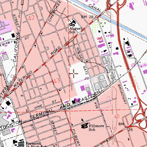 Topographic Map of Gianone Park, CA