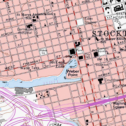 Topographic Map of McLeod Park, CA