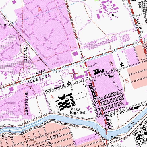 Topographic Map of Venetian Square Shopping Center, CA