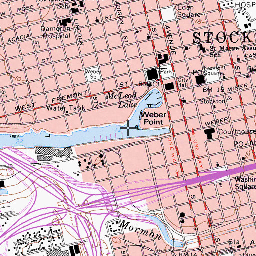 Topographic Map of Weber Point, CA