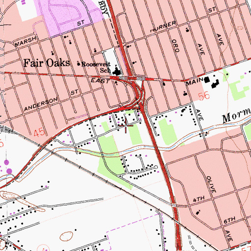 Topographic Map of All Christian Center, CA