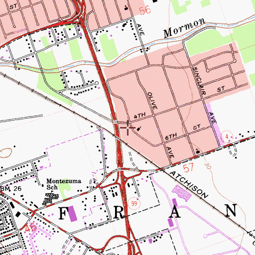 Topographic Map of Bethel Assembly of God Church, CA