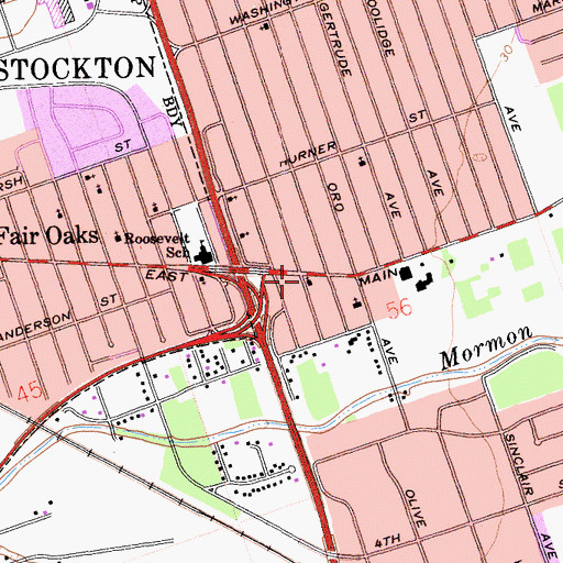 Topographic Map of Church of Christ, CA